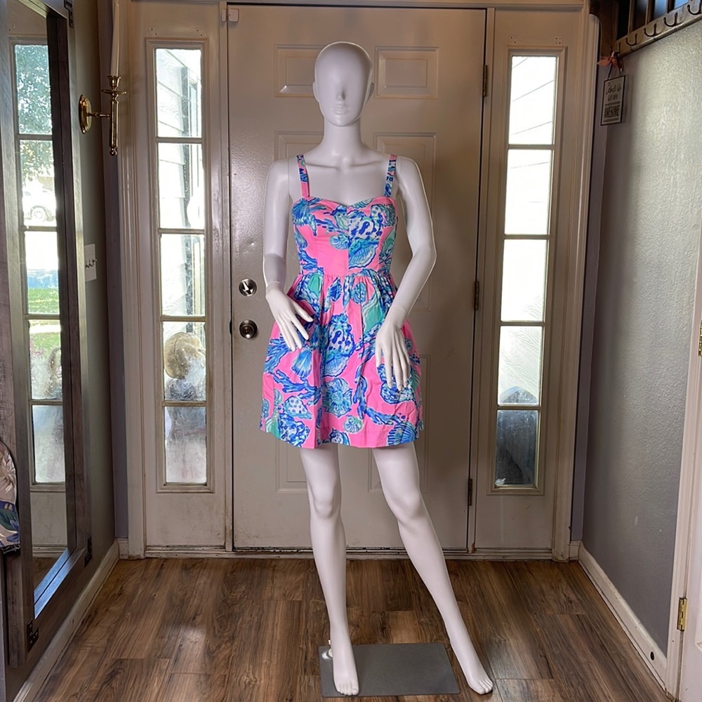 Lilly Pulitzer Ardleigh Sleeveless Sweetheart Neckline Mini Dress Size 00 READ!! - Picture 4 of 11